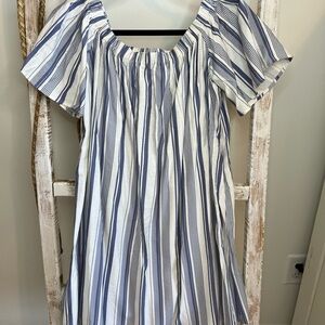 Women’s Striped Blue and White Dress